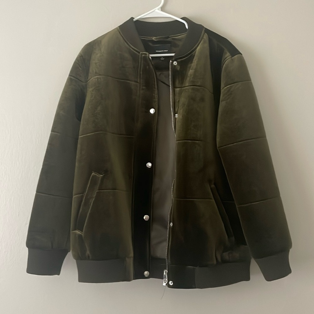 Members only green “crushed velvet” jacket
